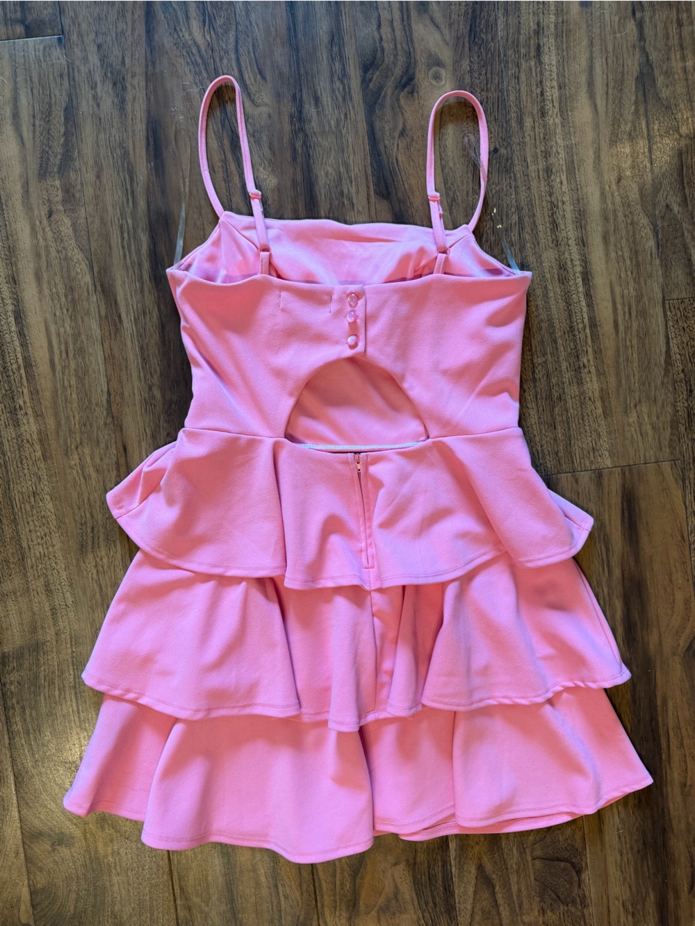 Pink Layered Ruffle Mini Dress - Picture 5 of 8